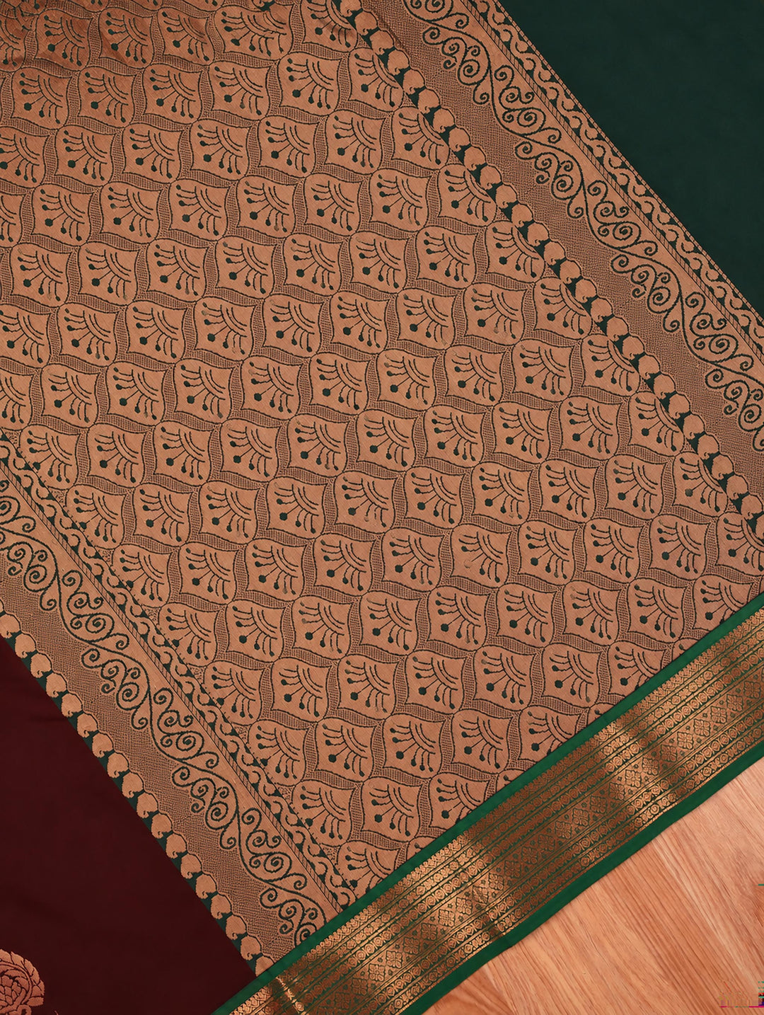 Thilaka — Dark Brown Art Silk Saree