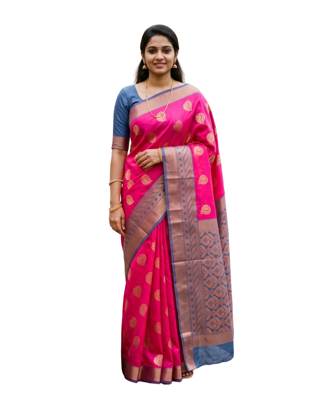 Indira — Rani Pink Art Silk Saree