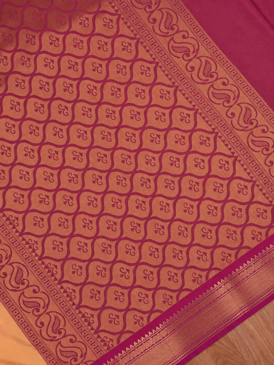 Ramya — Beige Art Silk Saree – pallu