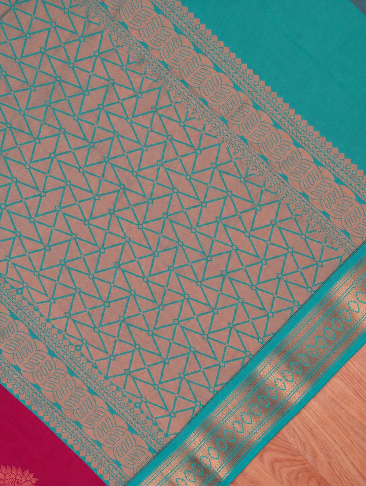 Jaya — Magenta Pink Art Silk Saree – pallu