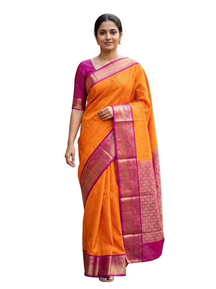 Hema — Mustard Tana Art Silk Saree