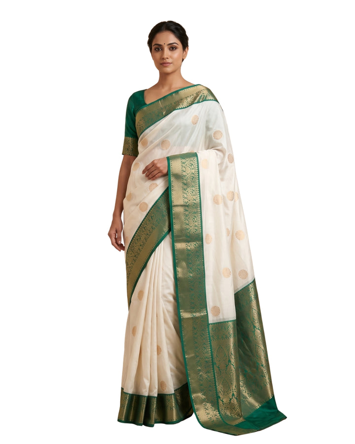 Karpagam — Cream Tana Art Silk Saree