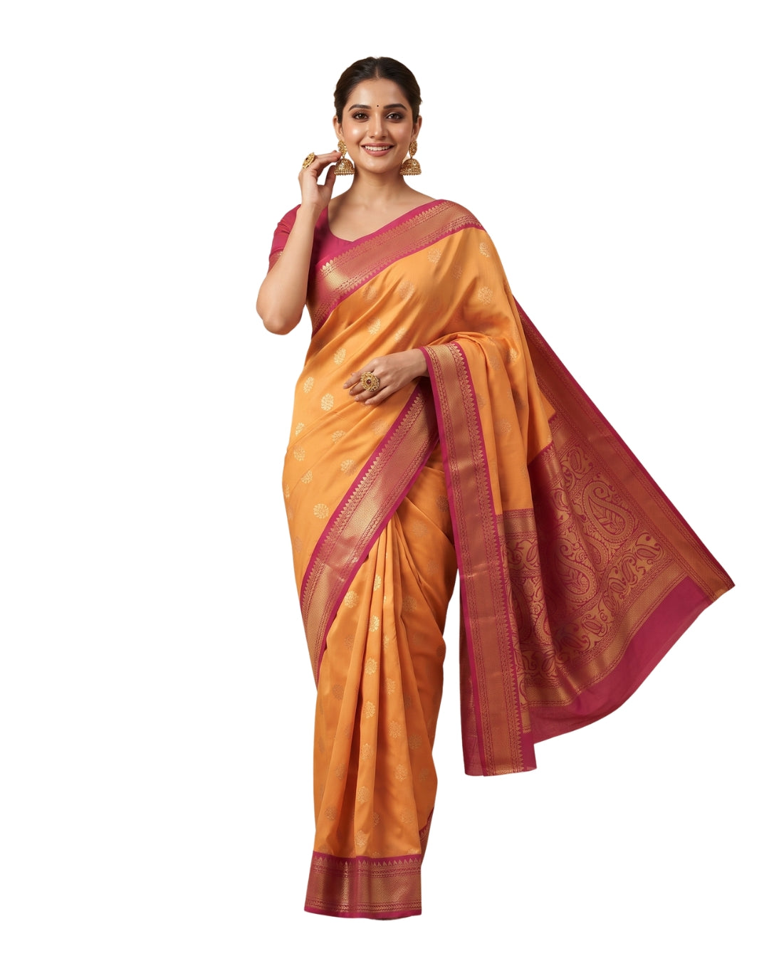 Ramya — Beige Art Silk Saree | Rathi Silks, Salem