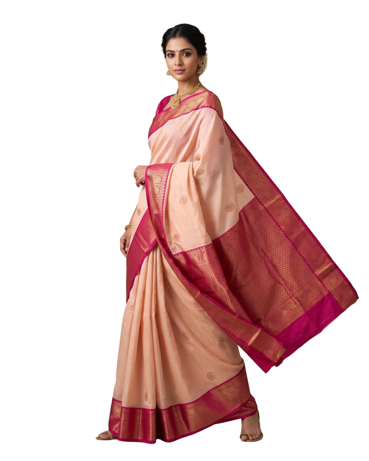 Vani — Cream Tana Art Silk Saree