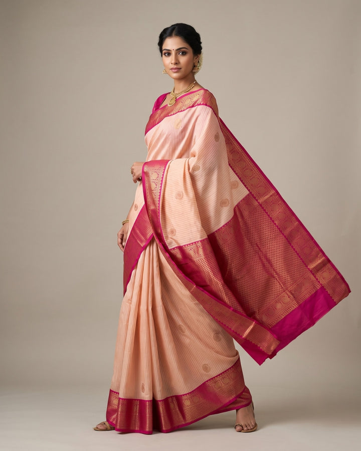 Vani — Cream Tana Art Silk Saree