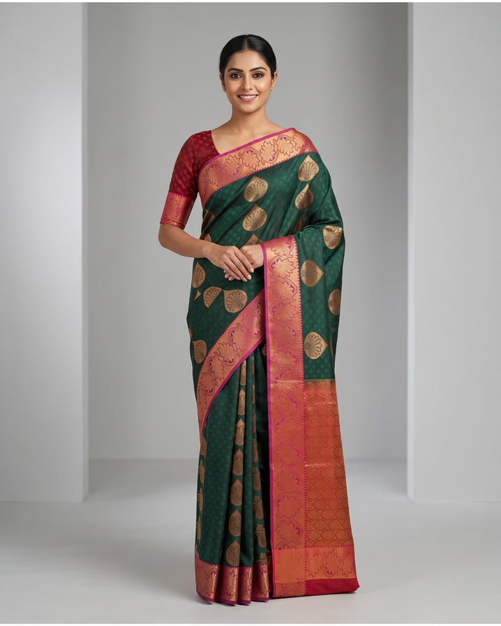 Marakatha- Deep Green Tana Art Saree
