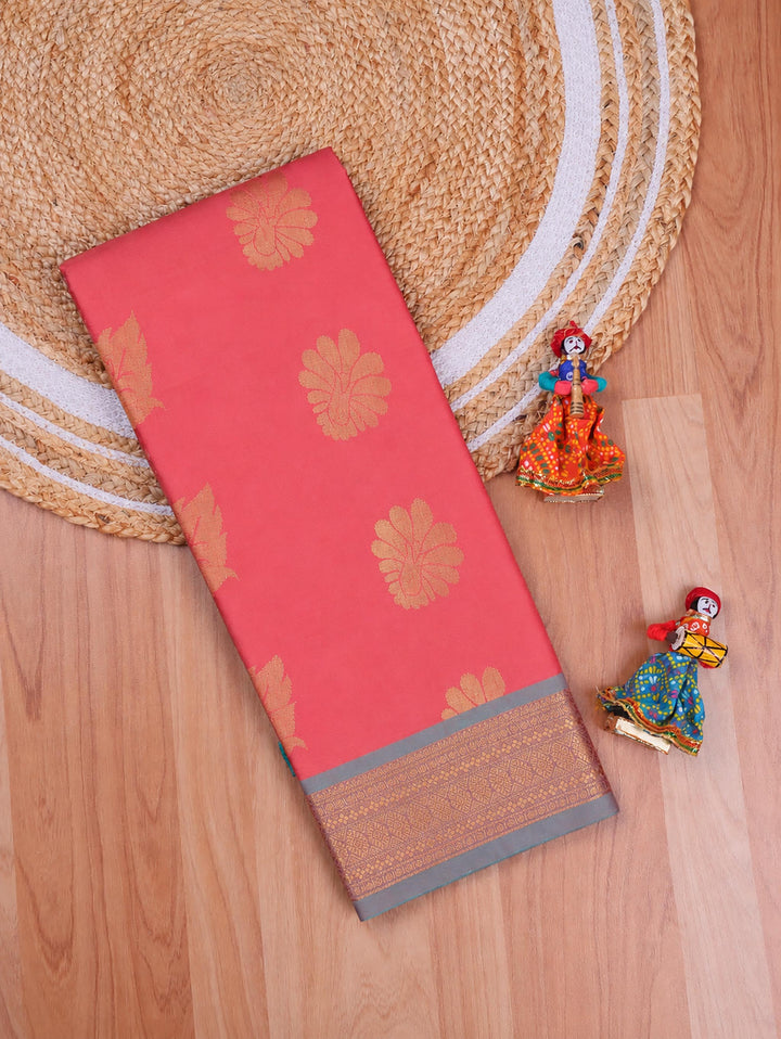 Dhanya — Dusty Rose Art Silk Saree