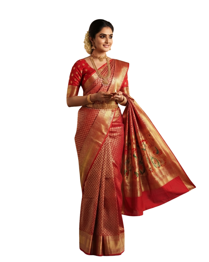 Art saree Isai Red
