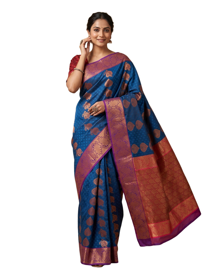 Nilakshi - Yale Blue Tana Art Saree