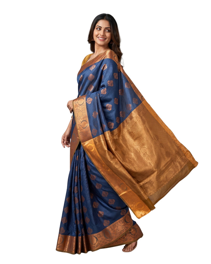 Varna - Ash Blue Tana Art Saree