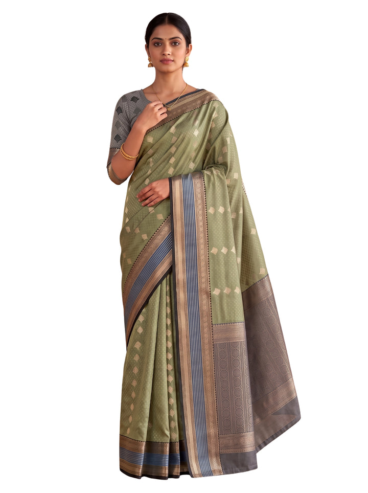 Mythili — Sage Green Tana Art Silk Saree