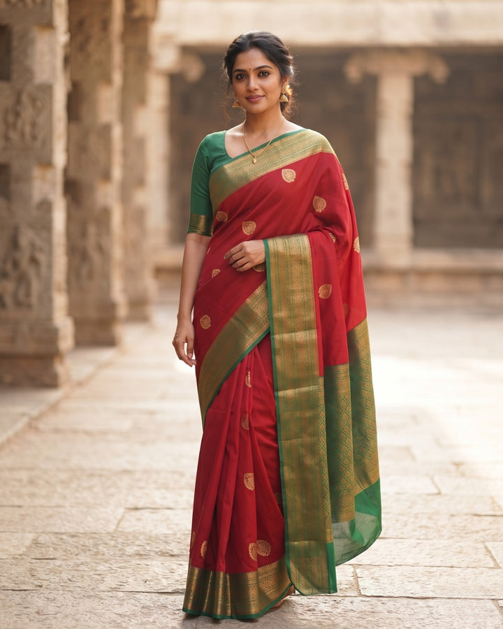 Aishwarya — Rust Red Art Silk Saree