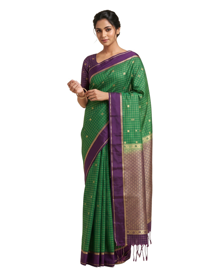 Thulasi — Emerald Green Tana Art Silk Saree