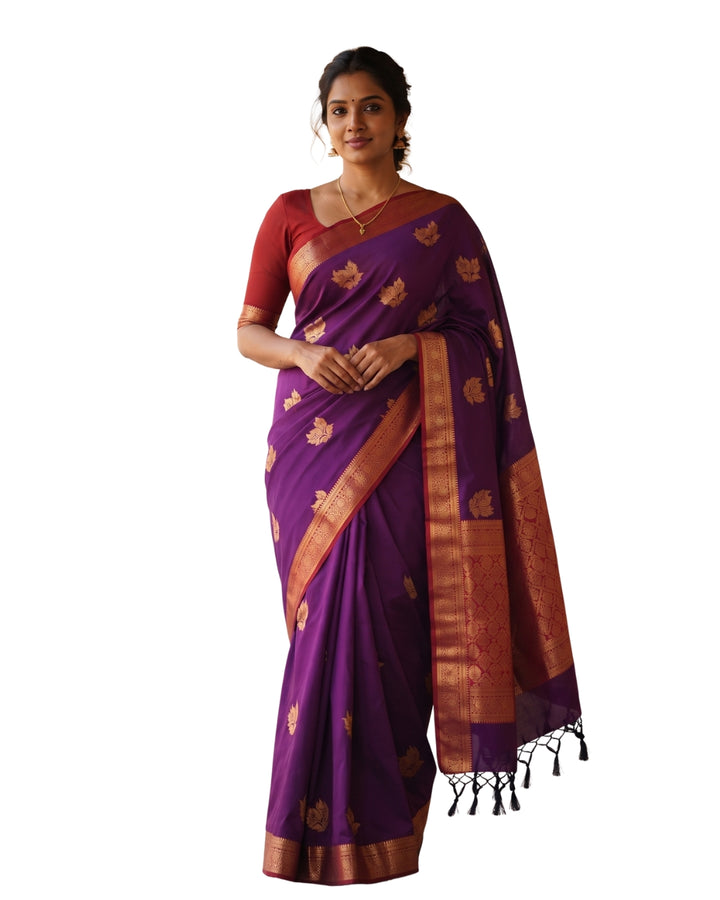Yazhini — Violet Purple Art Silk Saree