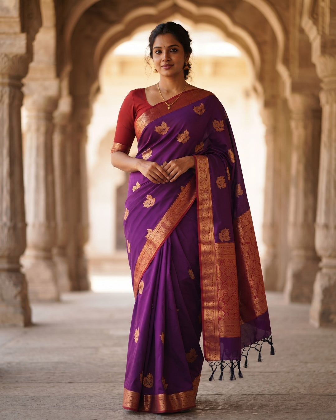 Yazhini — Violet Purple Art Silk Saree
