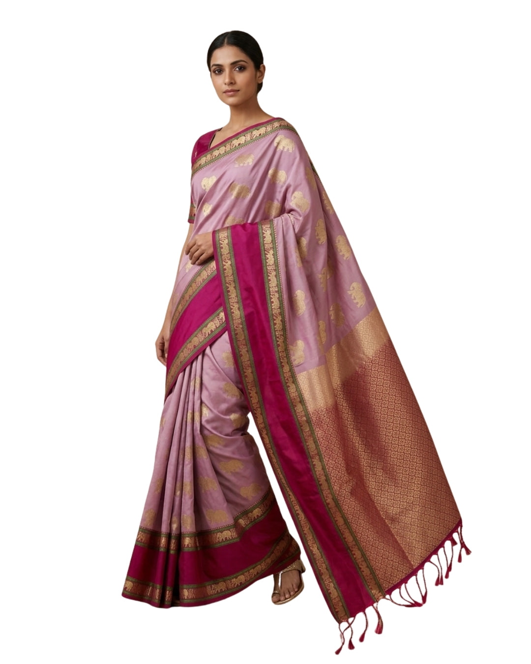 Janani — Pastel Pink Tana Art Silk Saree