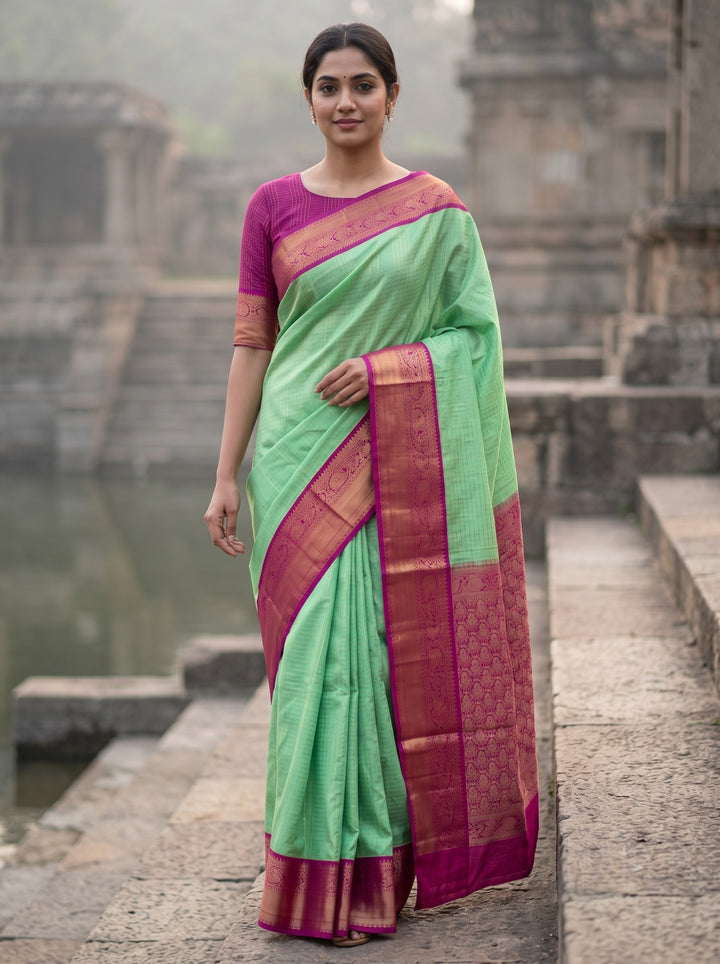 Kalpana — Light Green Tana Art Silk Saree