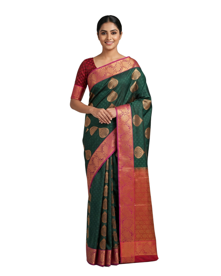 Marakatha- Deep Green Tana Art Saree