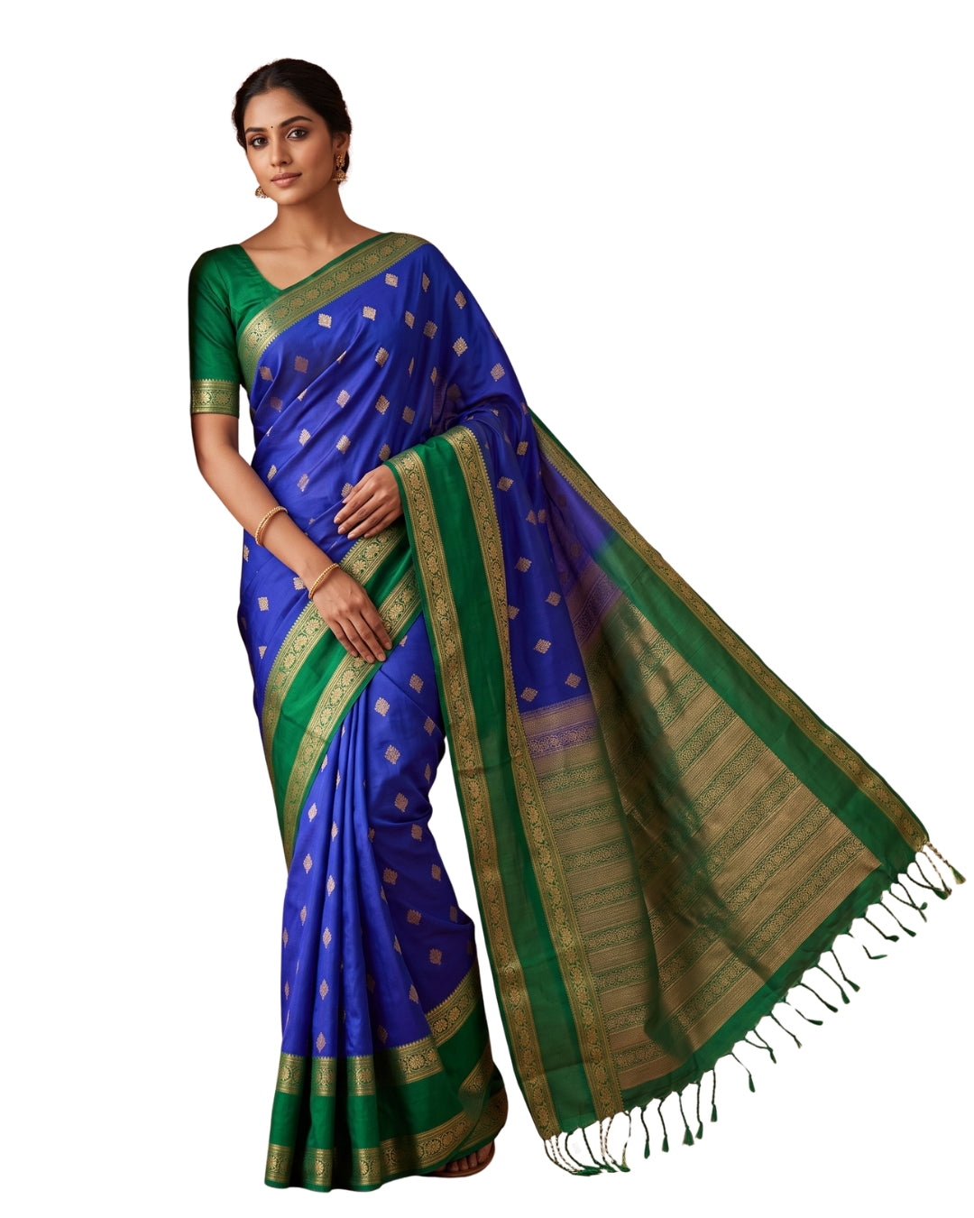 Kowsalya — Royal Blue Tana Art Silk Saree