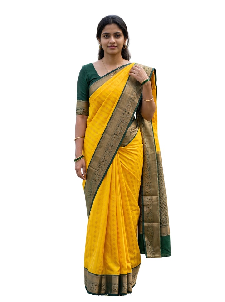 Vasantha — Yellow Tana Art Silk Saree