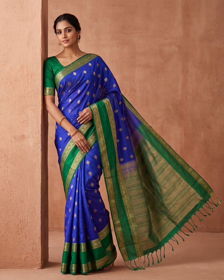 Kowsalya — Royal Blue Tana Art Silk Saree