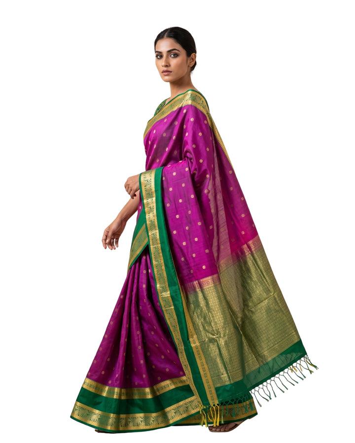Oorvasi — Magenta Rose Tana Art Silk Saree