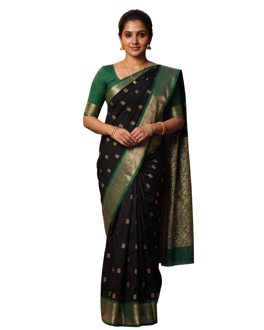 Kokila — Black Art Silk Saree