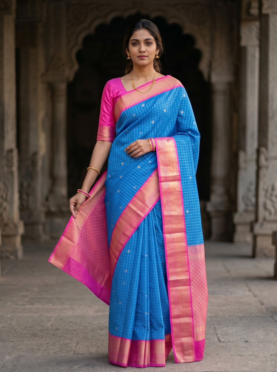 Varsha — Sky Blue Tana Art Silk Saree