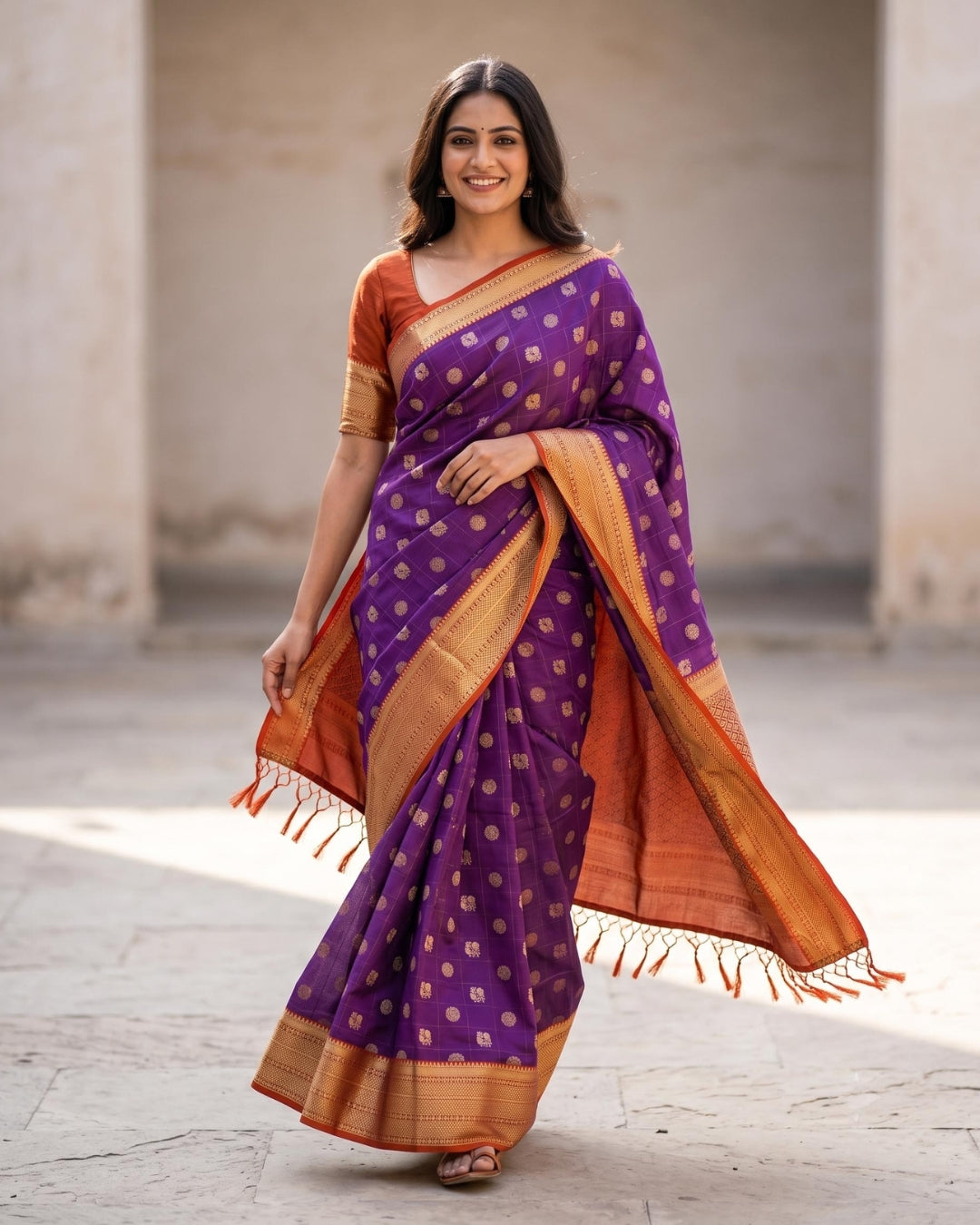 Indrani -Royal Purple Art Silk Saree