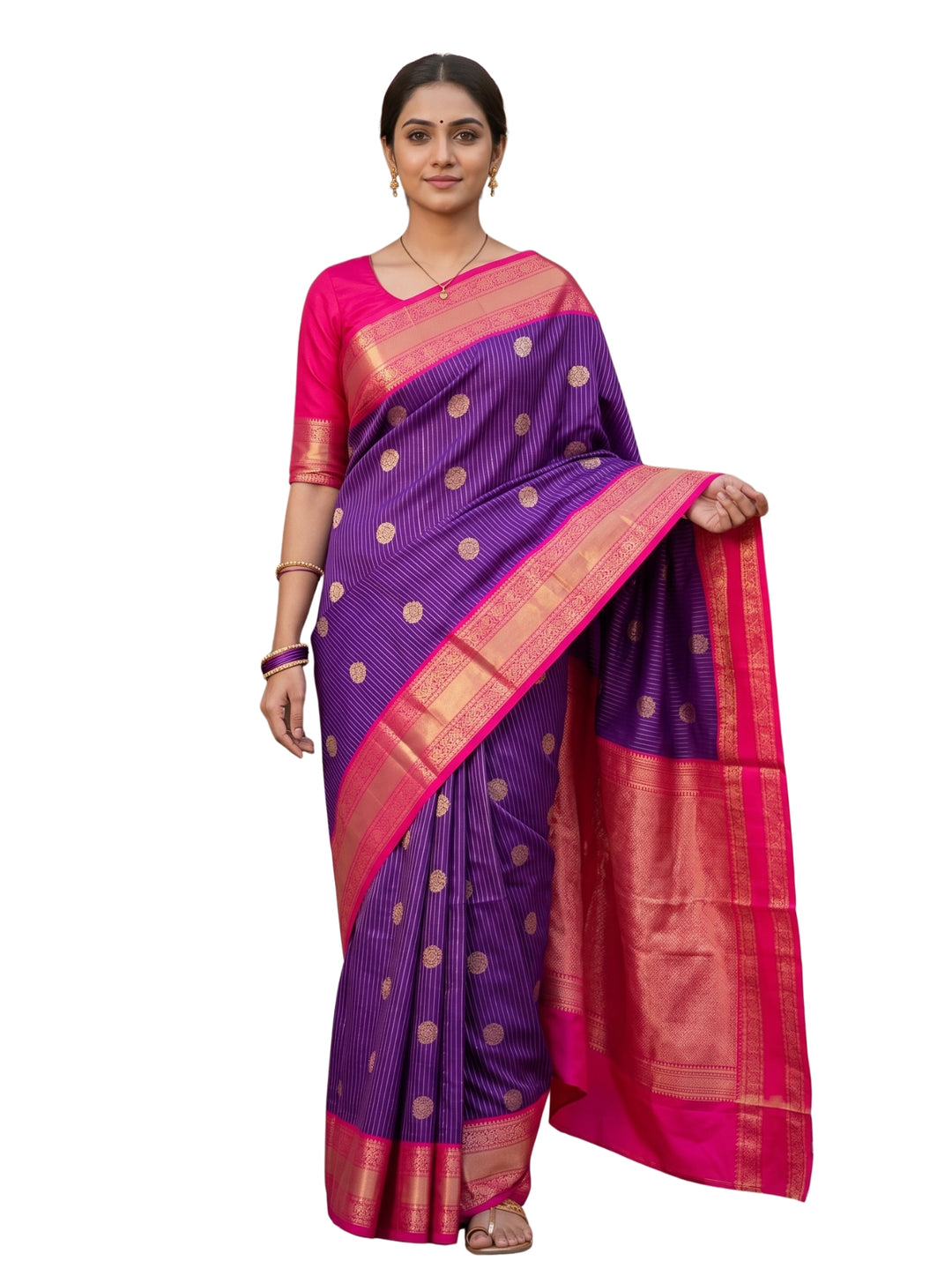 Saranya — Purple Tana Art Silk Saree