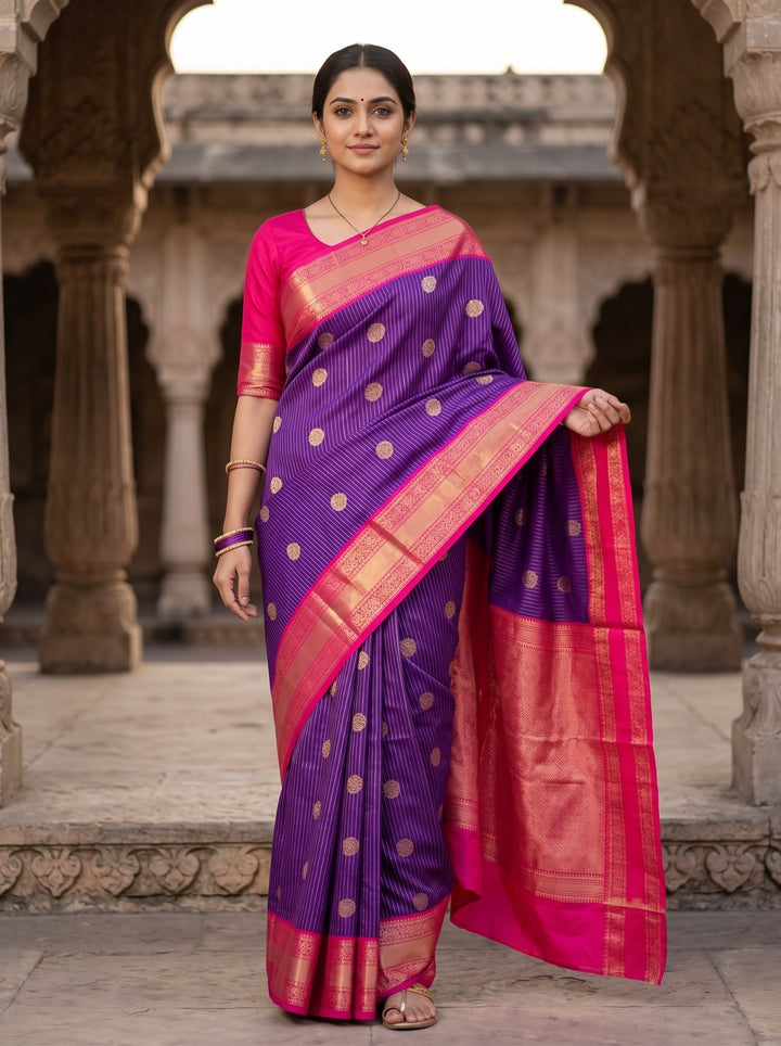 Saranya — Purple Tana Art Silk Saree