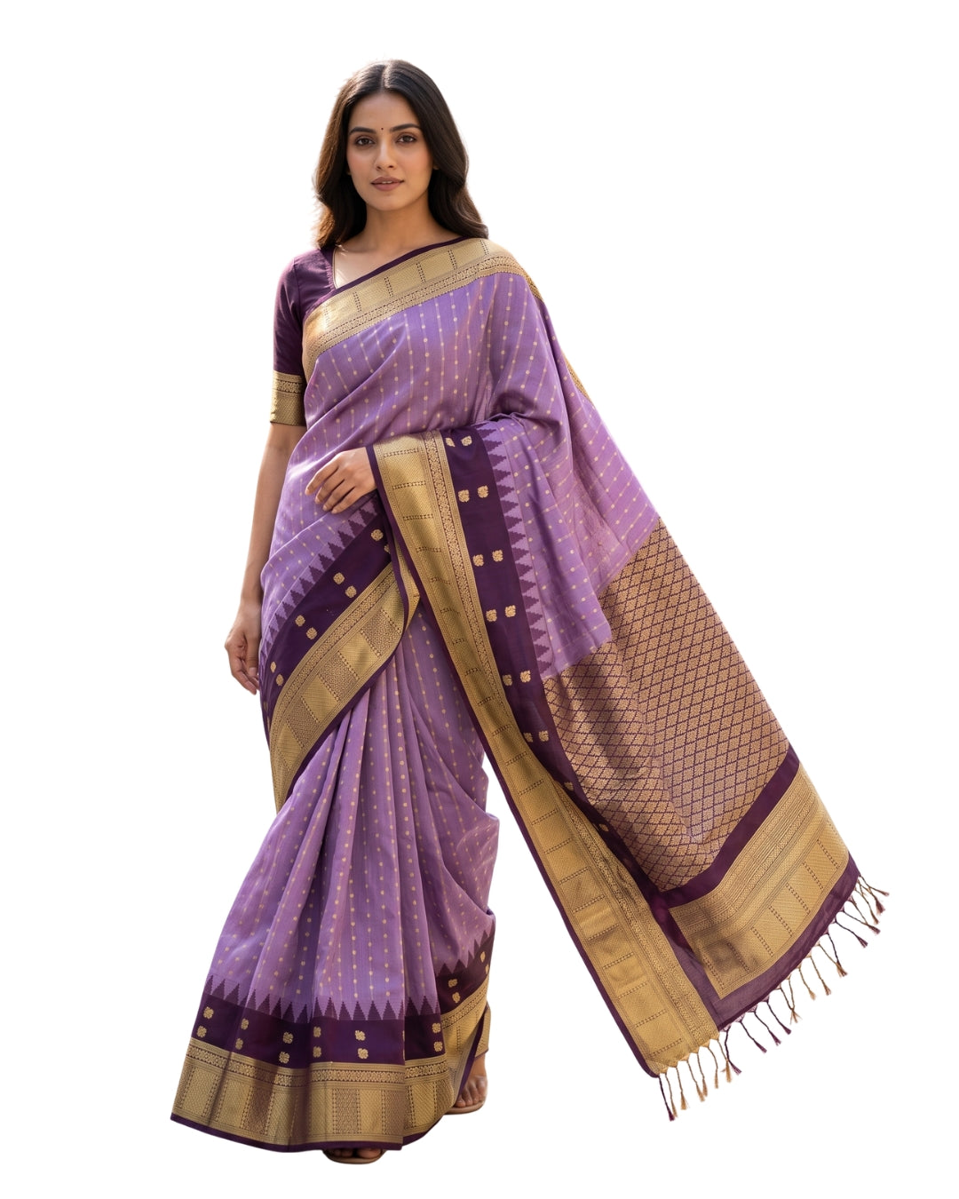 Kairari- Lavender Art Silk Saree