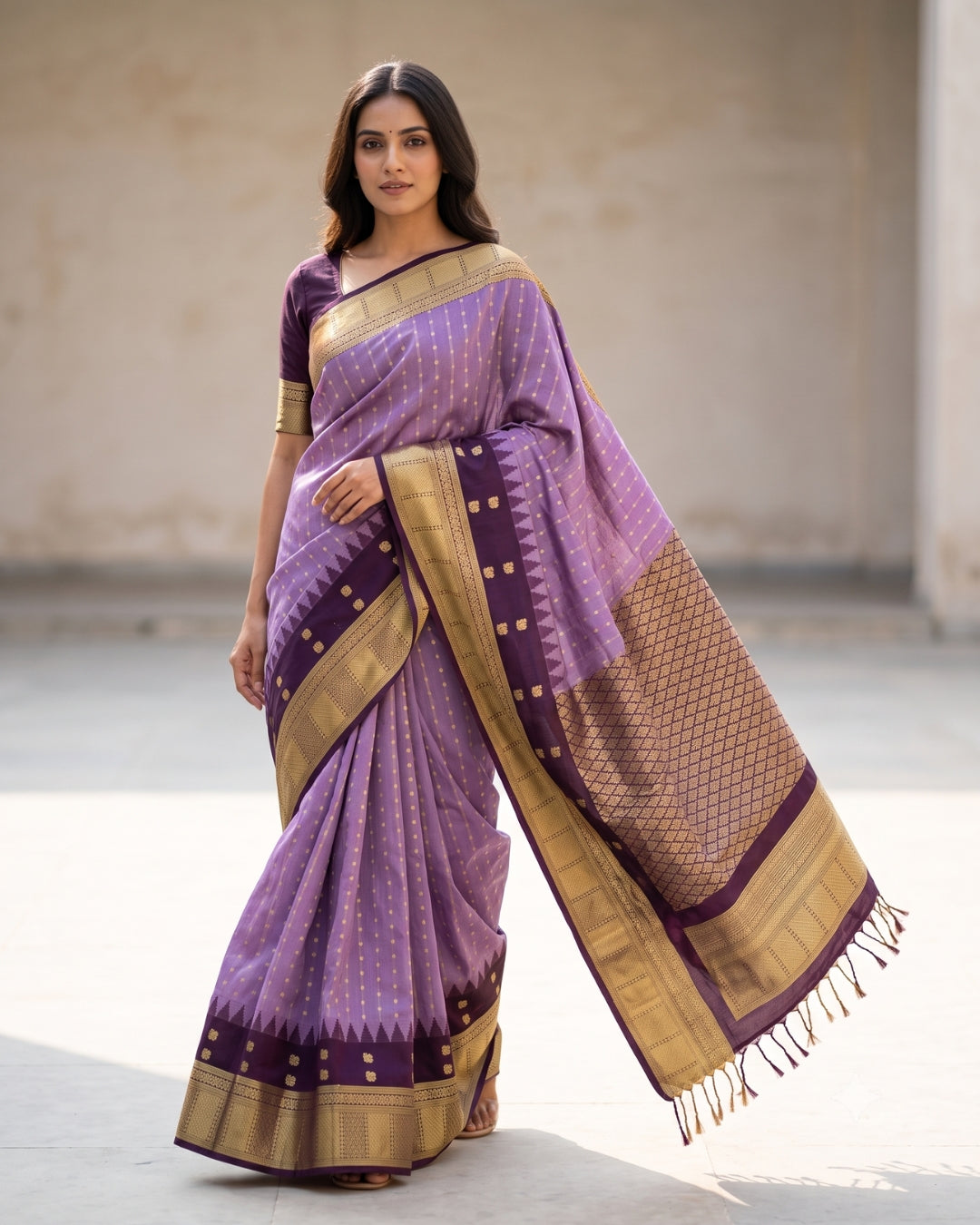 Kairari- Lavender Art Silk Saree