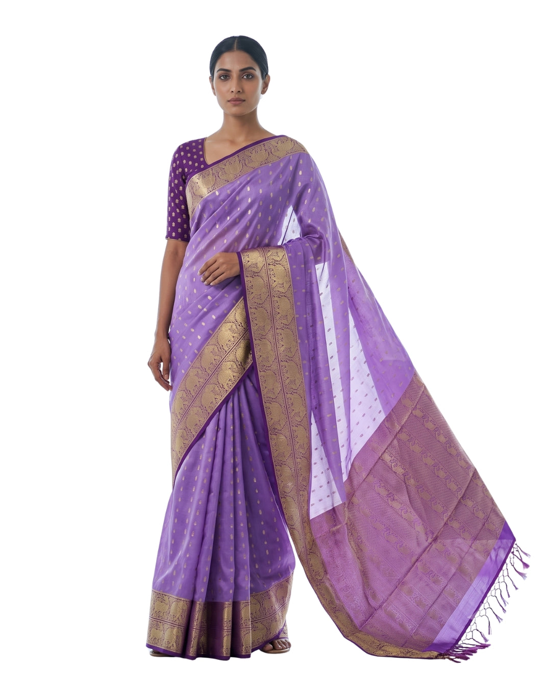 Uthara — Soft Violet Tana Art Silk Saree