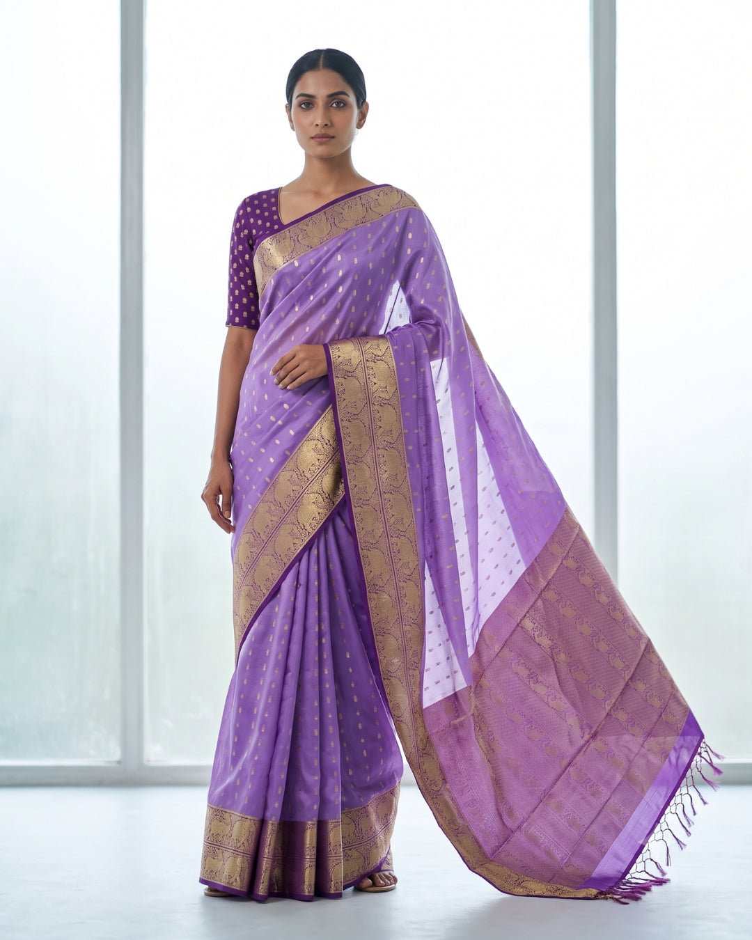 Uthara — Soft Violet Tana Art Silk Saree