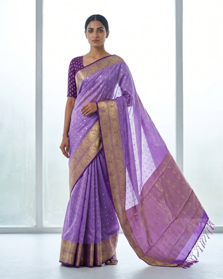 Uthara — Soft Violet Tana Art Silk Saree