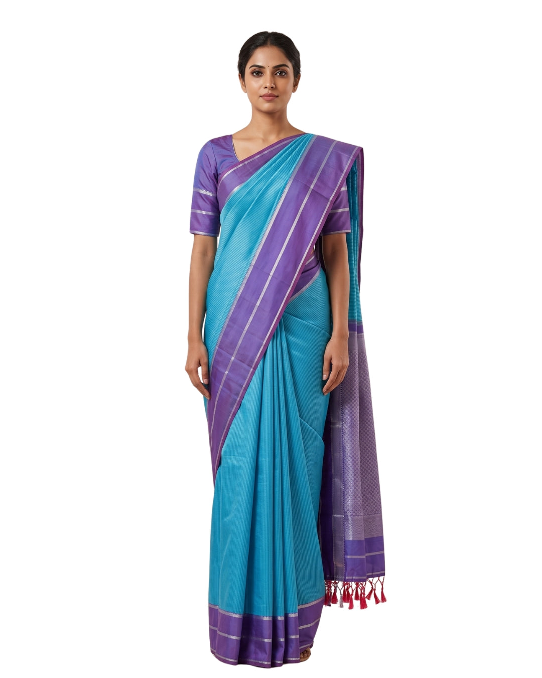 Megha - Sky Blue Art Silk Saree