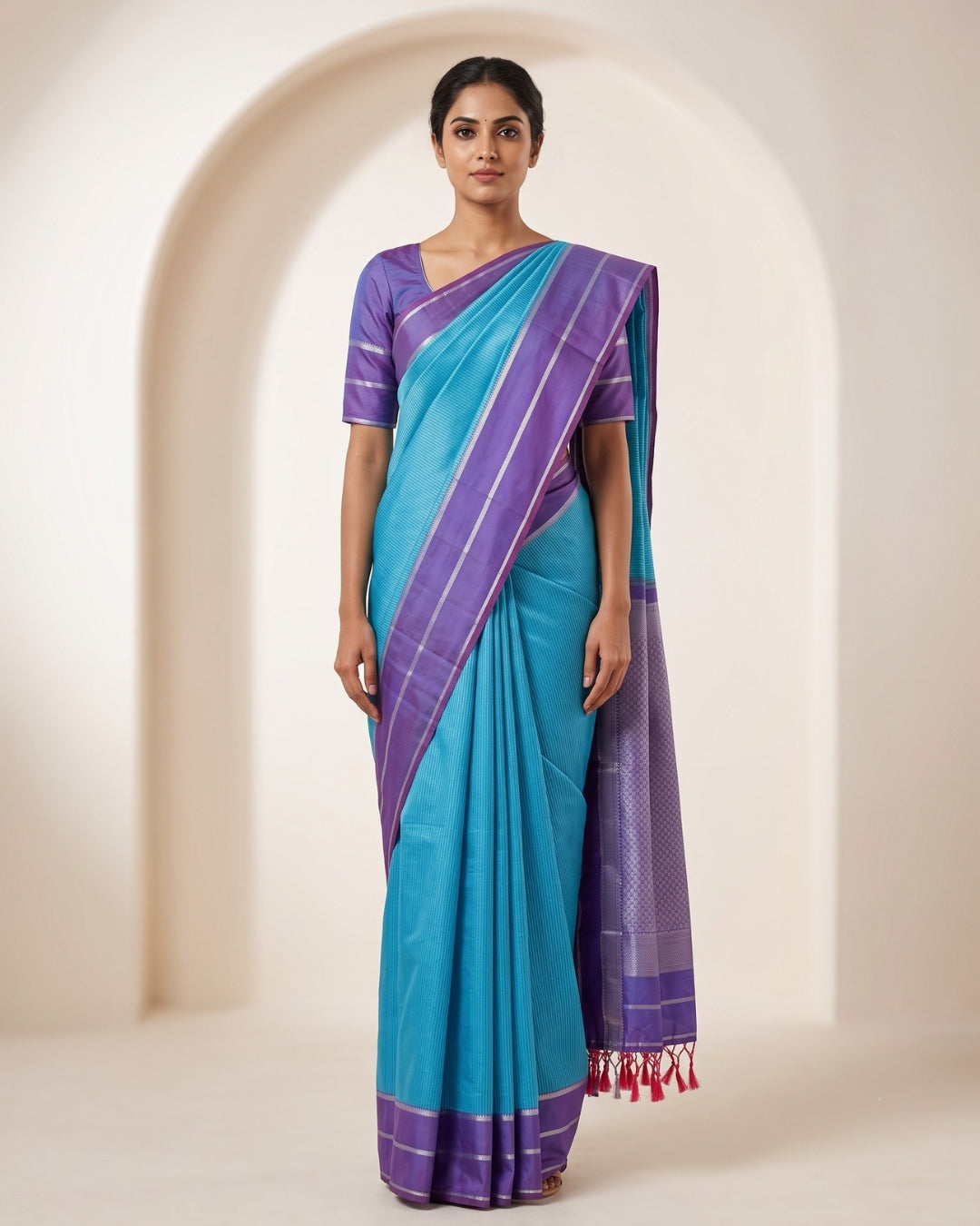 Megha - Sky Blue Art Silk Saree