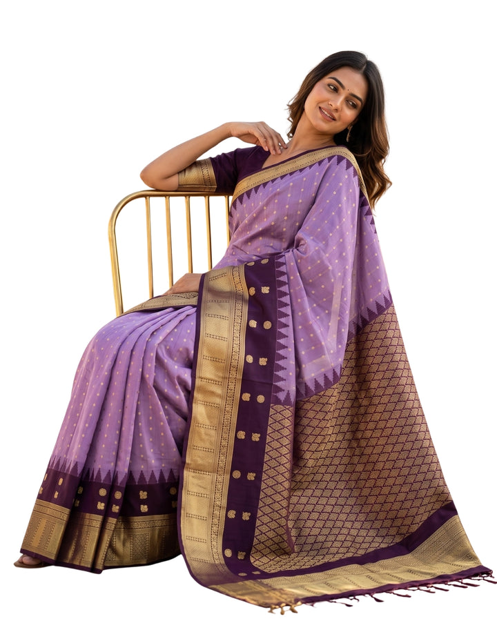 Kairari- Lavender Art Silk Saree