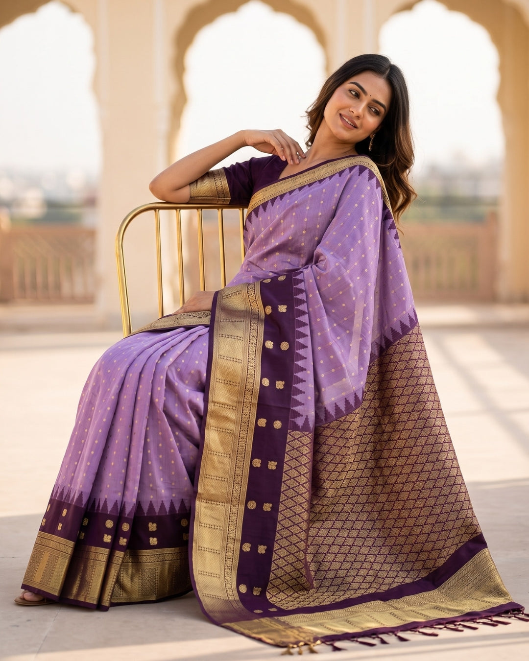 Kairari- Lavender Art Silk Saree