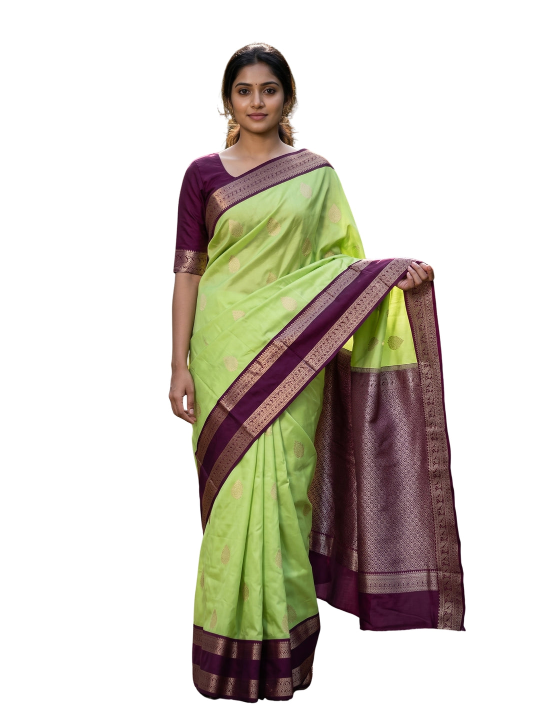 Manjari — Light Green Tana Art Silk Saree