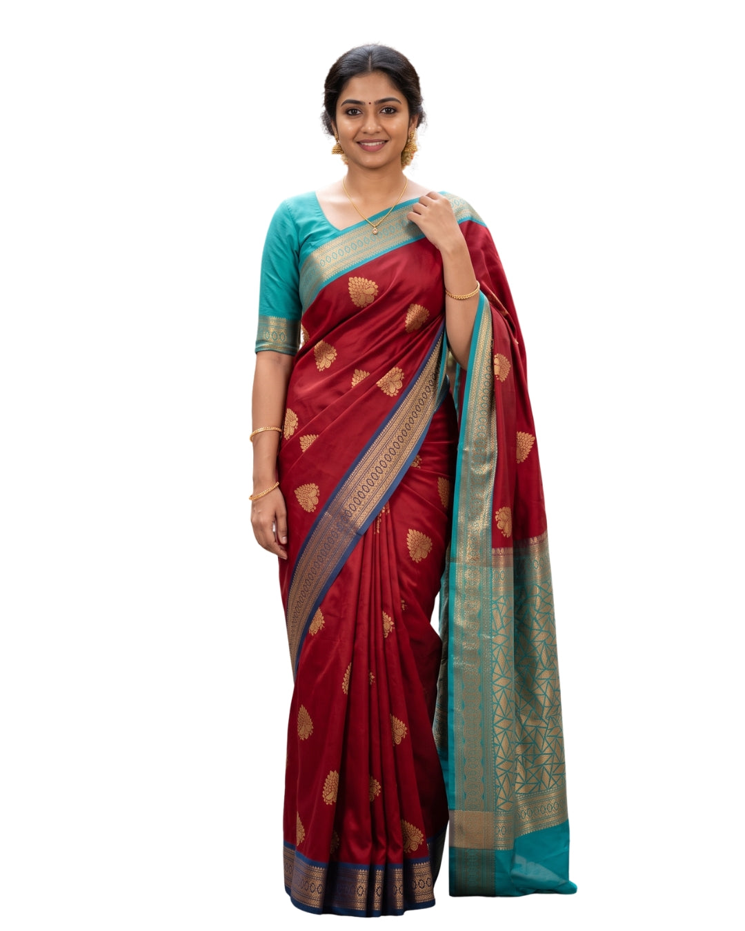 Tamilarasi — Maroon Art Silk Saree
