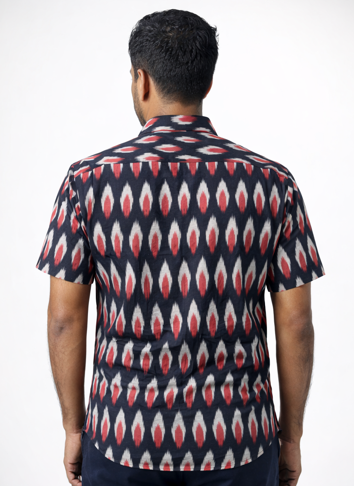Men’s Traditional Ikath Printed Half Sleeve Shirt. Men's Shirt
