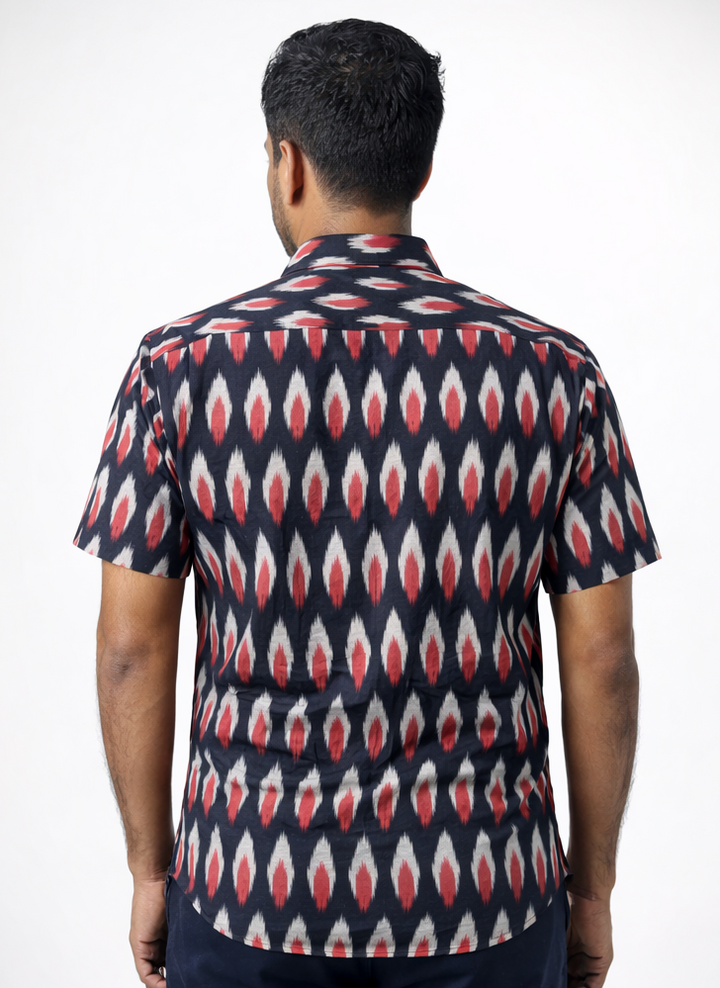 Men’s Traditional Ikath Printed Half Sleeve Shirt. Men's Shirt