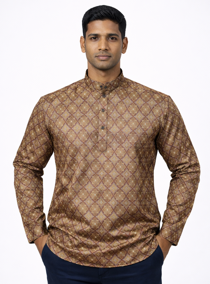 Men’s Traditional Jacquard Fabric Full Sleeve Kurta