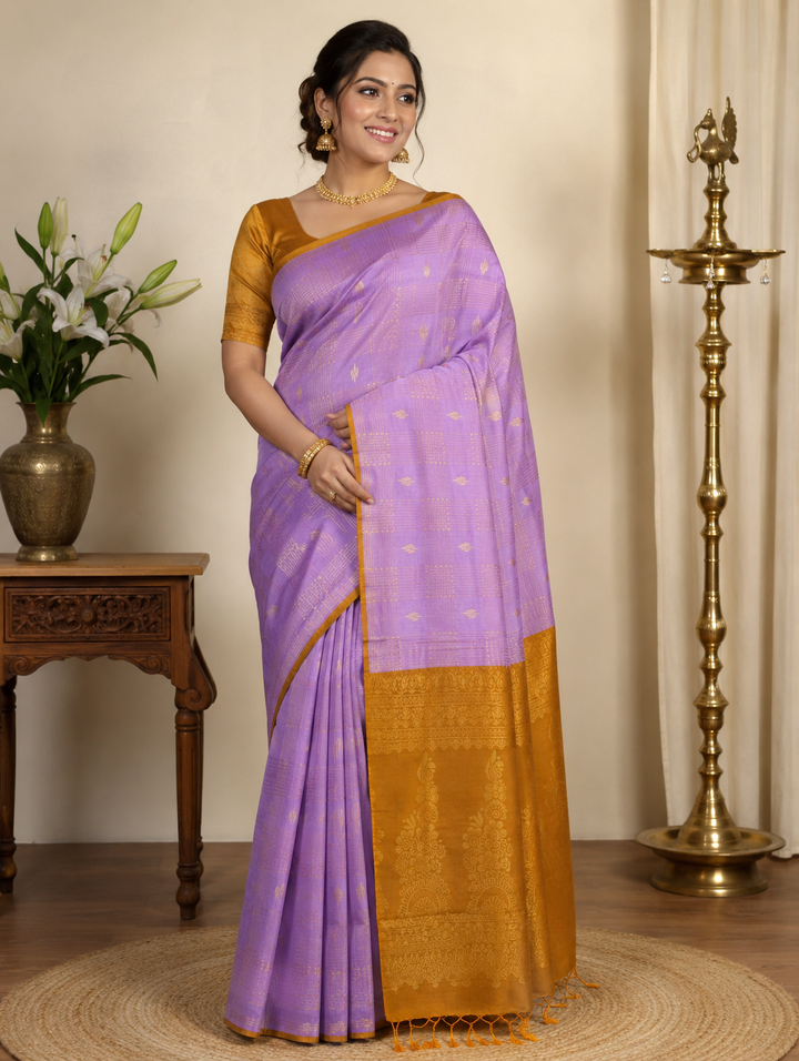 Art Silk Saree – Zari line weave with butta
