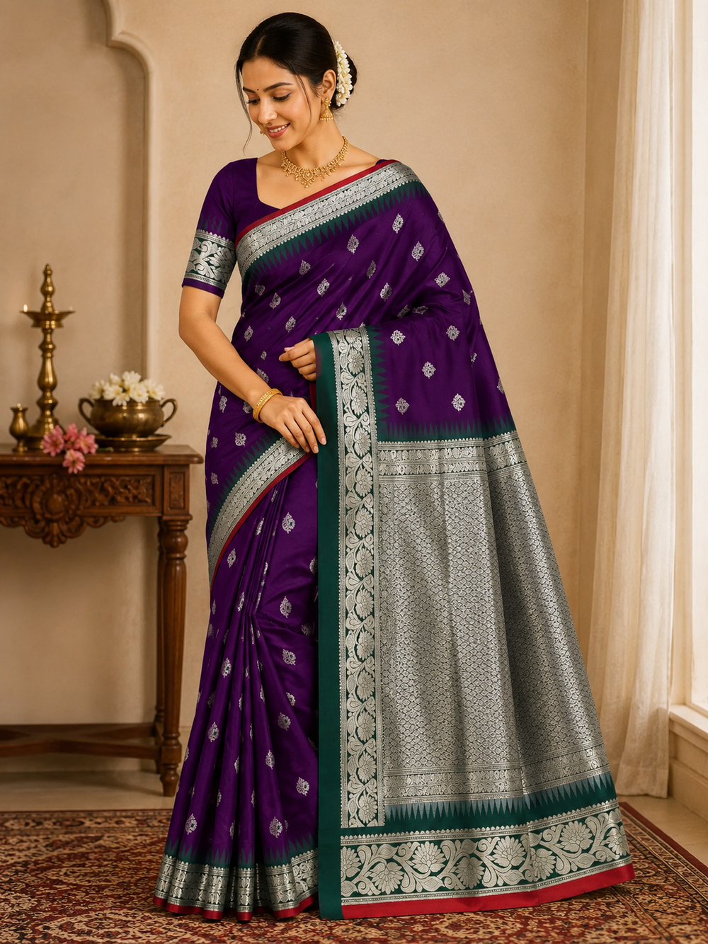 Art Silk Saree – Traditional woven motifs
