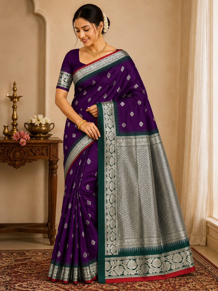 Art Silk Saree – Traditional woven motifs