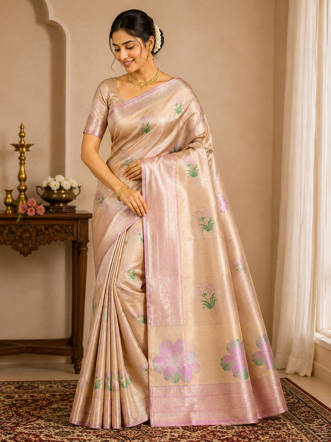 Art BR Beet BD But Saree – Floral butta weave