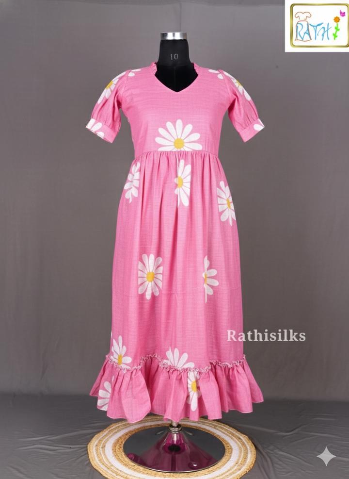 Print Cotton Long Gown